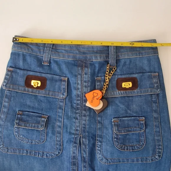 Dittos A-line Retro 70s Style Denim Skirt 28 Festival Boho Hippie Made in USA - Picture 9 of 16